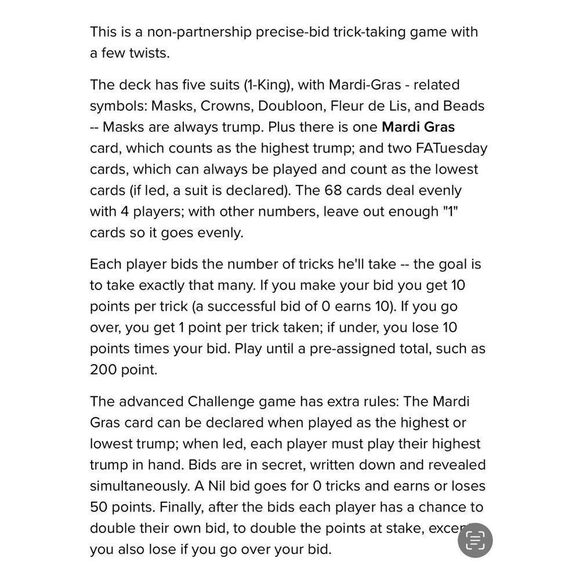 Vintage Mardis Gras The Most Unique card Game In The World 1982 World’s Fair - Picture 6 of 8